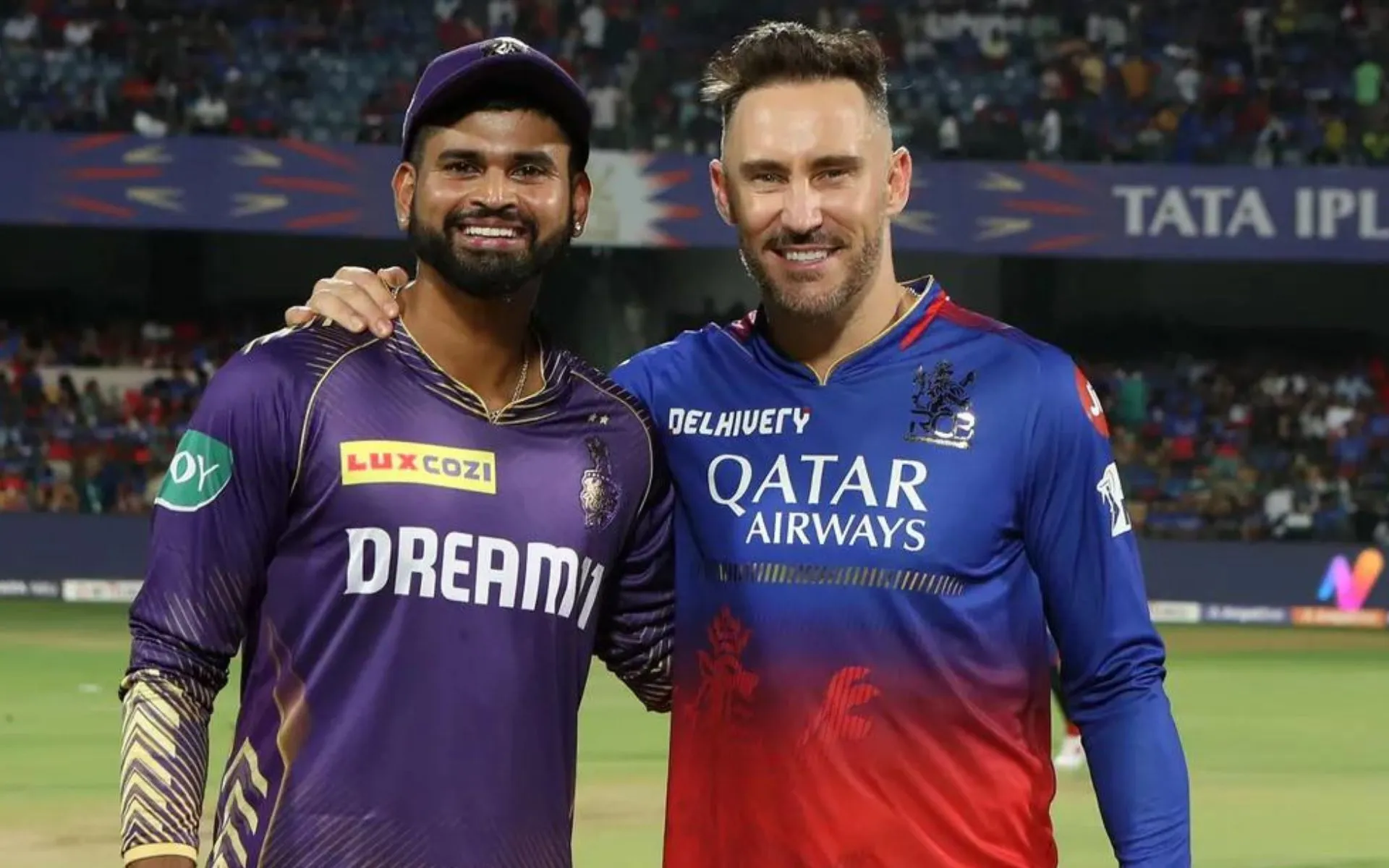 Shreyas Iyer and Faf Du Plessis during toss in IPL 2024 [iplt20.com]