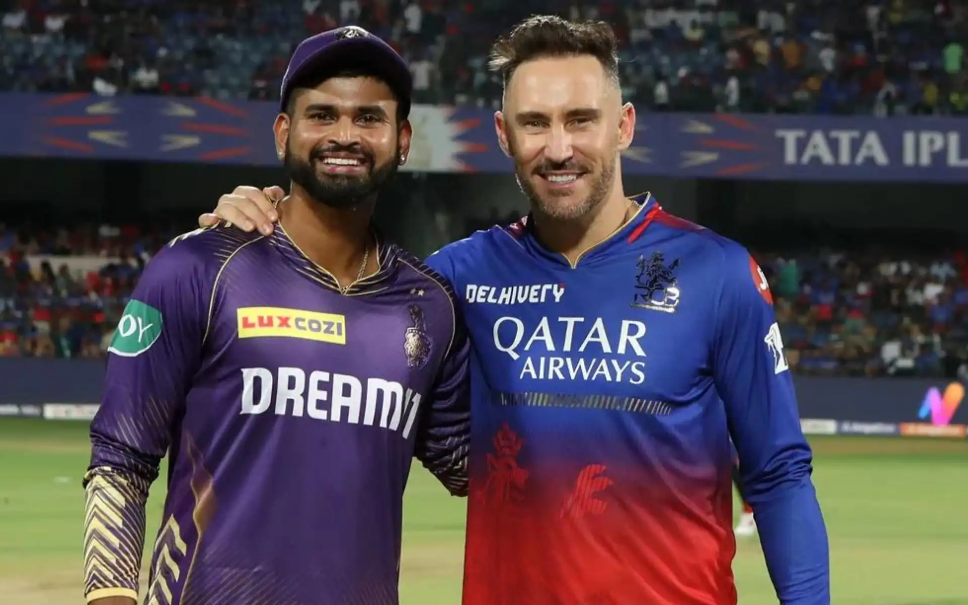 Shreyas Iyer and Faf Du Plessis during toss in IPL 2024 [iplt20.com]