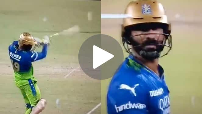 [Watch] Dinesh Karthik Makes 'Helpless' Face As Russell Puts Final Nail In RCB's Coffin