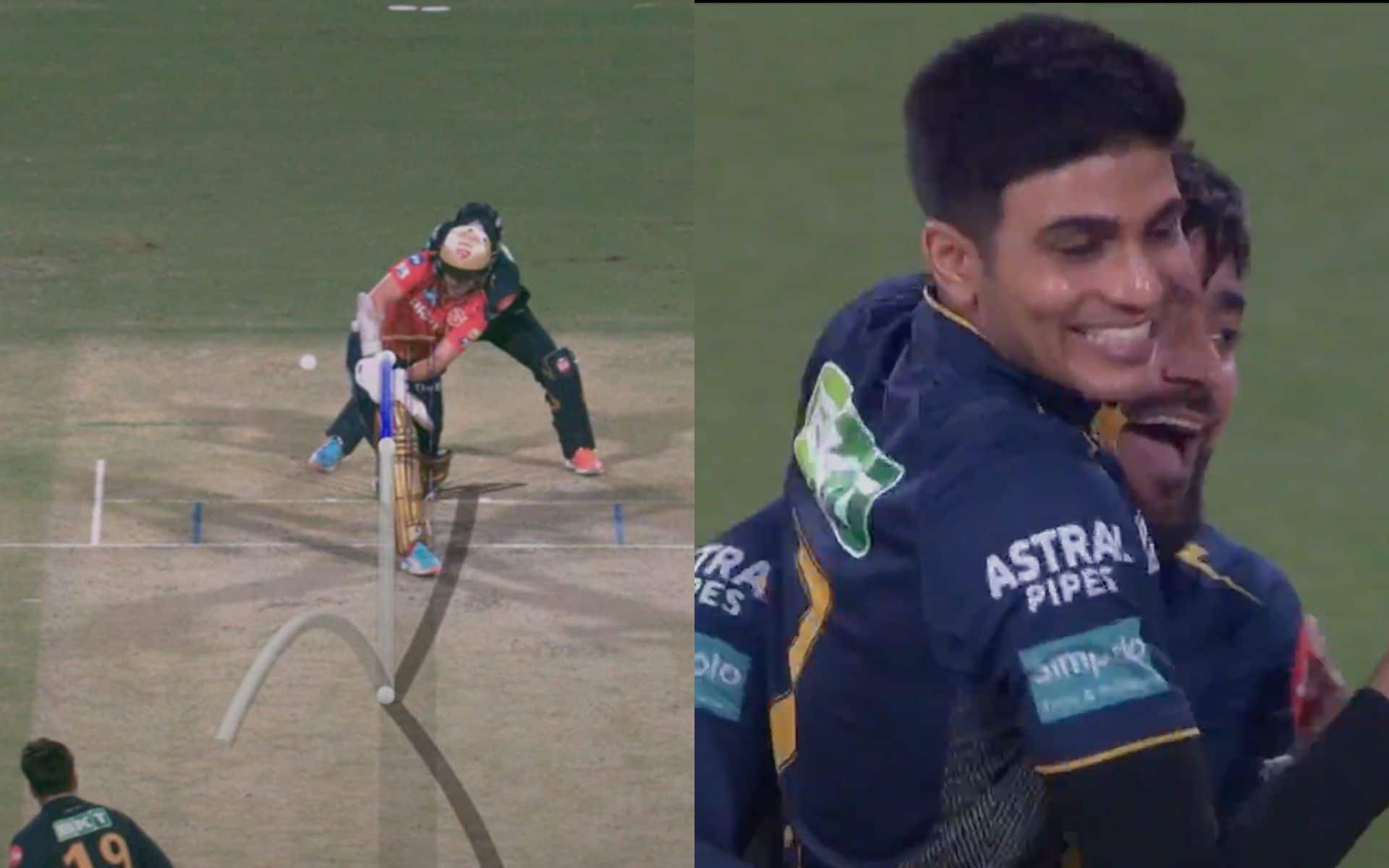 Shubman Gill, Rashid Khan react after Curran's wicket (X.com)