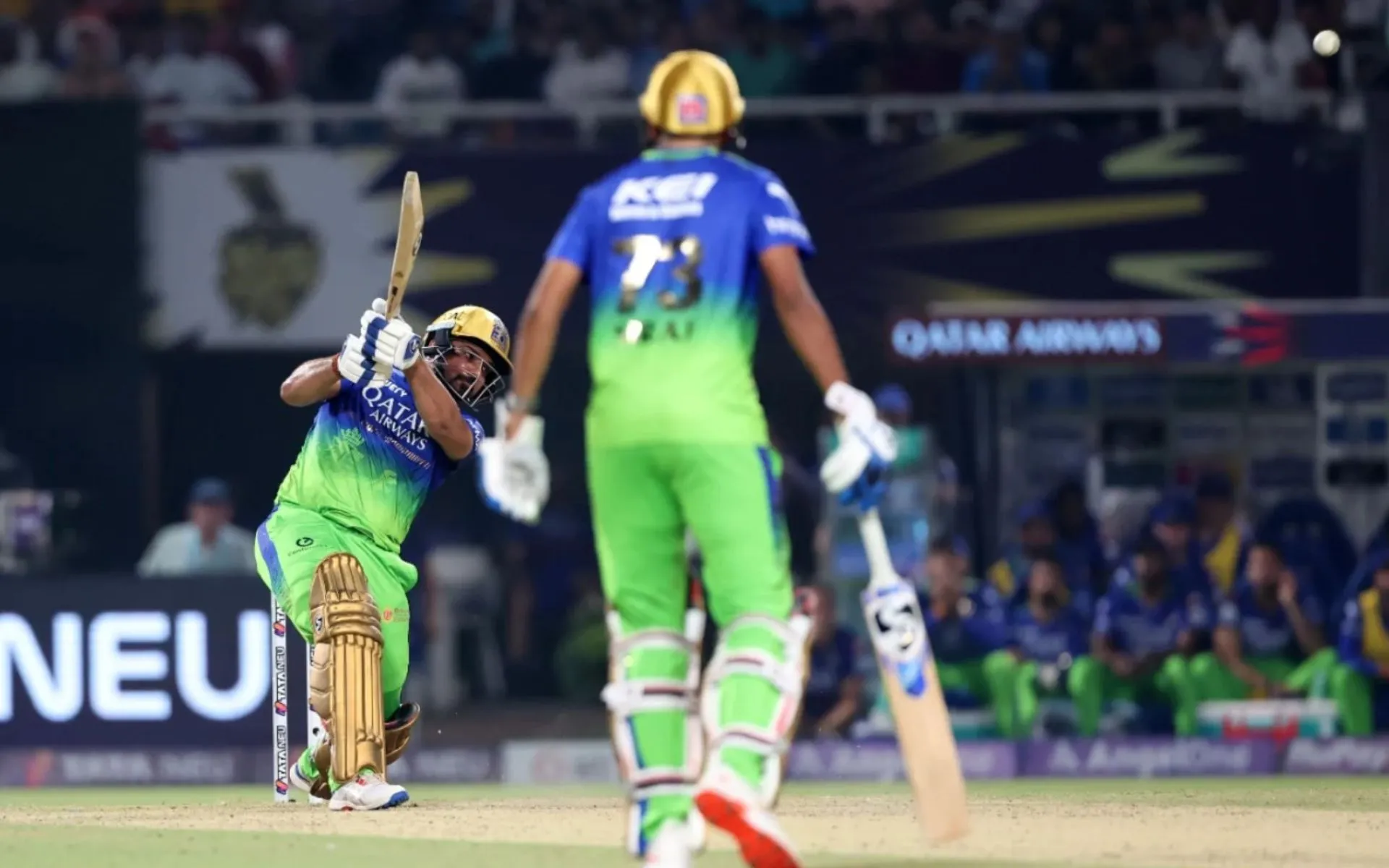 Karn Sharma in full flow against Mitchell Starc in KKR vs RCB (BCCI)