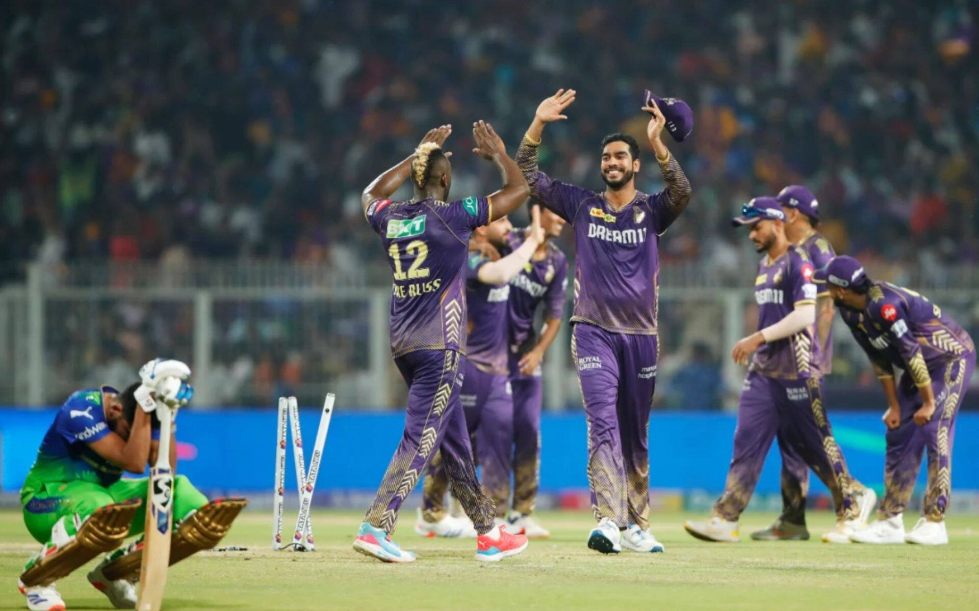 KKR players celebrating their one-run win over RCB (BCCI)