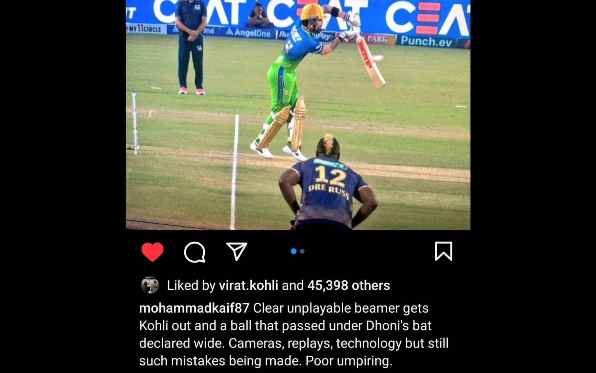 Kohli likes Mohammad Kaif's Instagram post