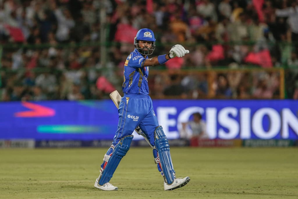 Pandya walks back after scoring just 10 runs (AP Photo)

