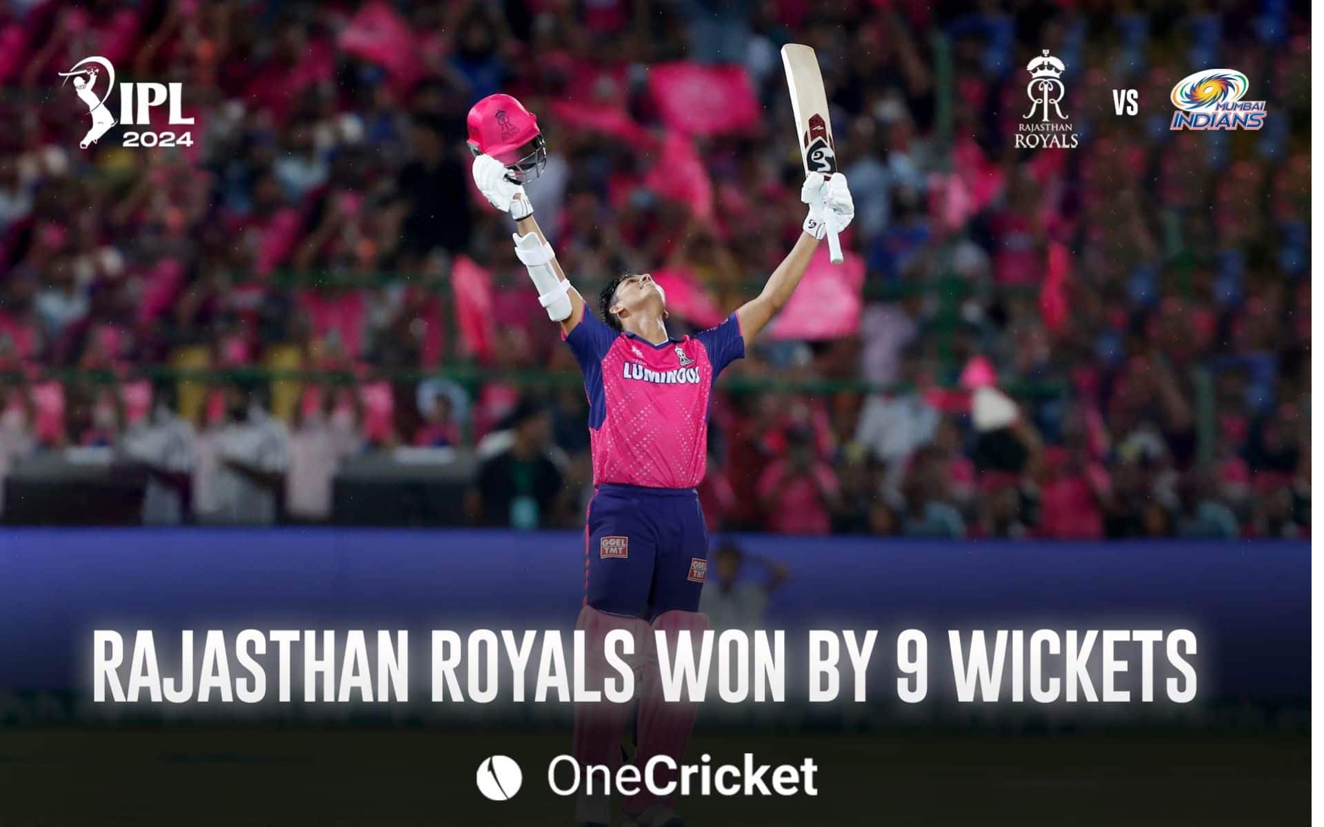 RR win by 9 wickets (OneCricket)