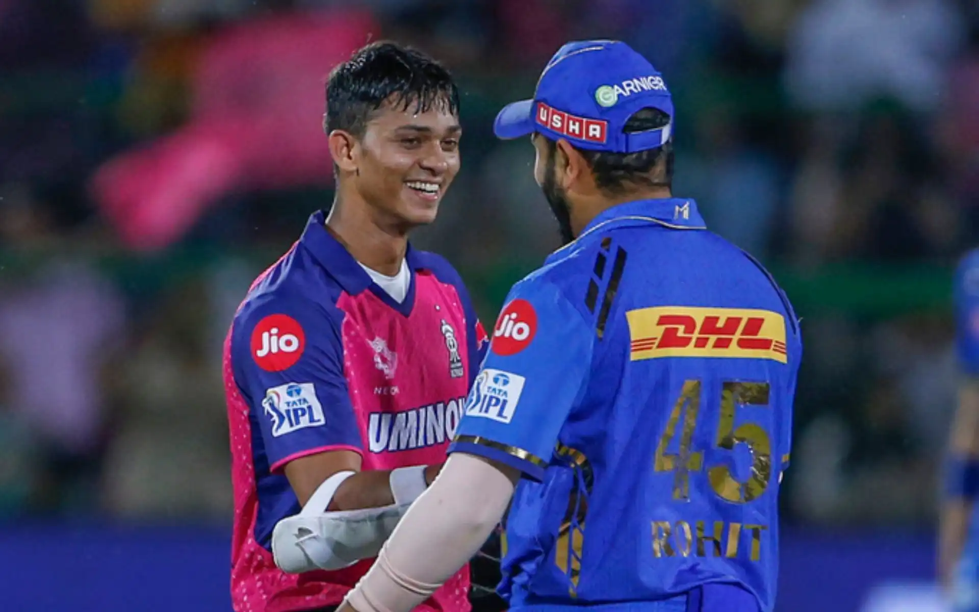 Yashasvi Jaiswal and Rohit Sharma after RR Vs MI Clash (AP)