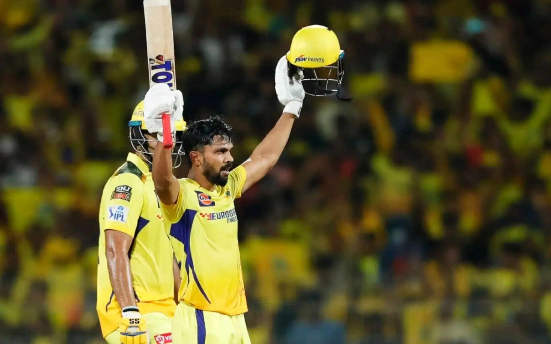 Ruturaj Gaikwad celebrating his IPL 2024 century against LSG (BCCI)