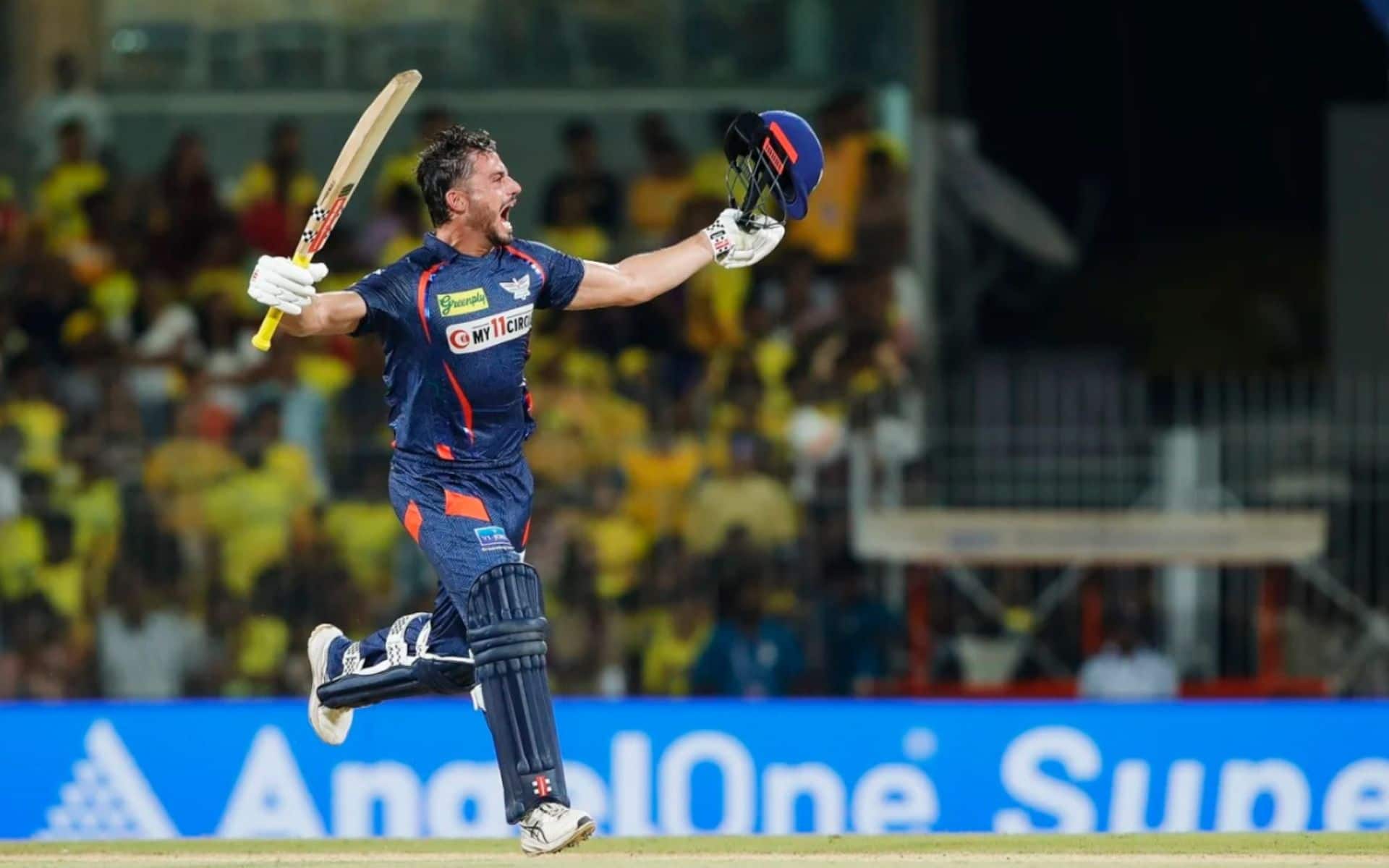 Marcus Stoinis celebrating LSG's last-over win against CSK in IPL 2024 (BCCI)