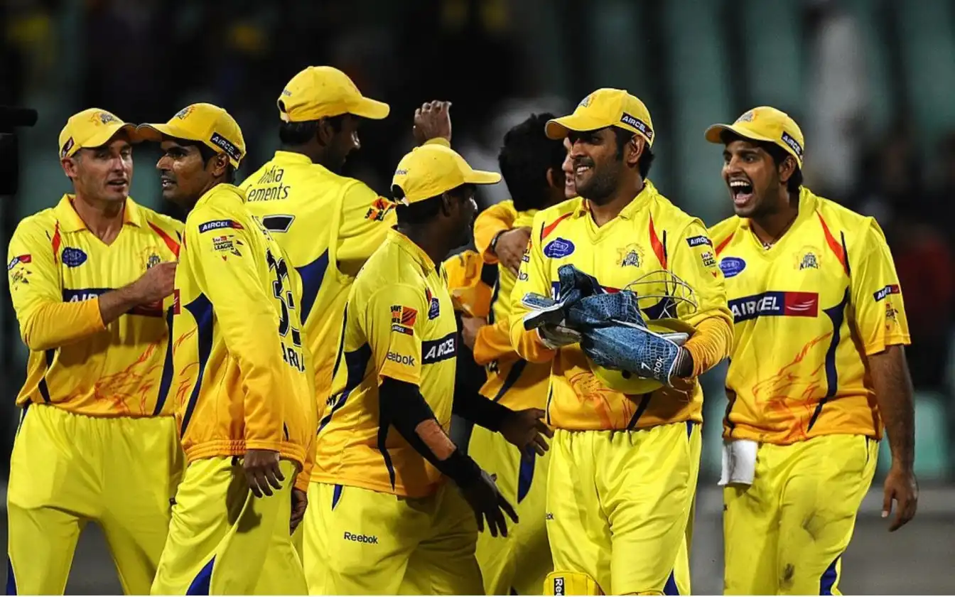 CSK during IPL 2010 finals (X.com)