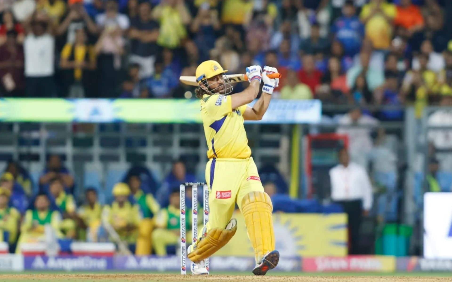 MS Dhoni in action for CSK against Mumbai Indians in IPL 2024 (BCCI)