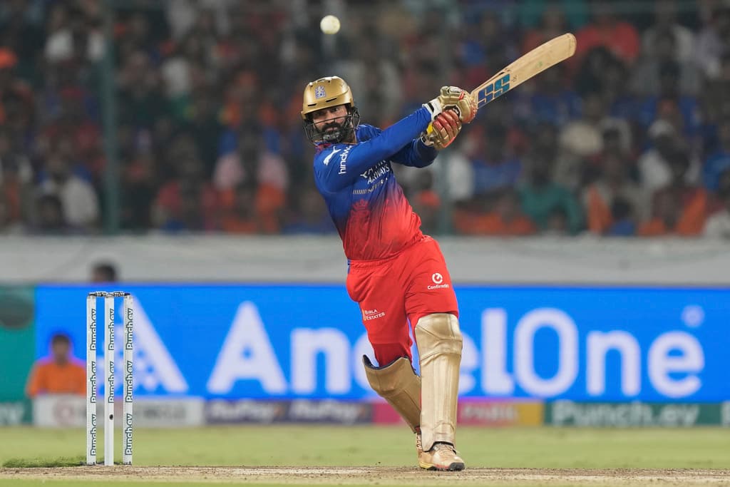 Dinesh Karthik departed after scoring just 11 runs vs SRH (AP Photo)
