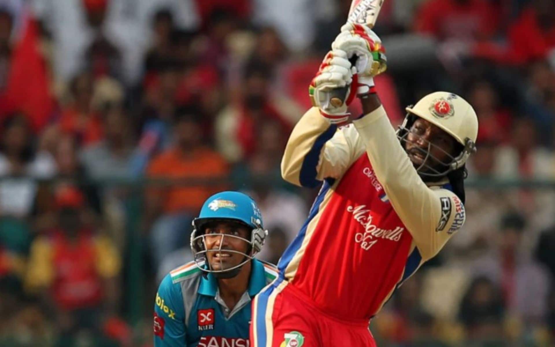 Chris Gayle in action against Pune Warriors India during IPL 2013 (BCCI)