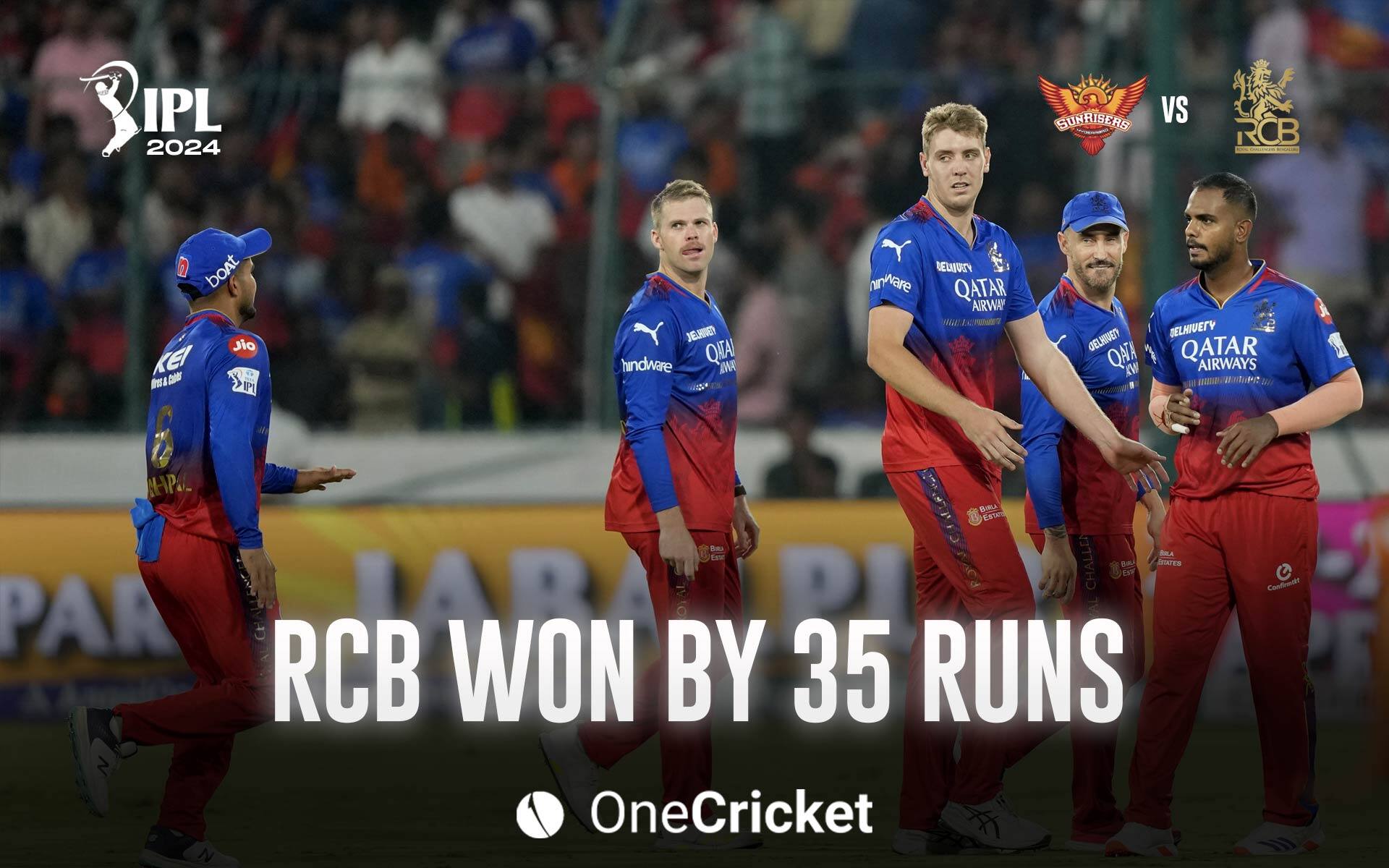 RCB win by 35 runs against SRH (OneCricket)