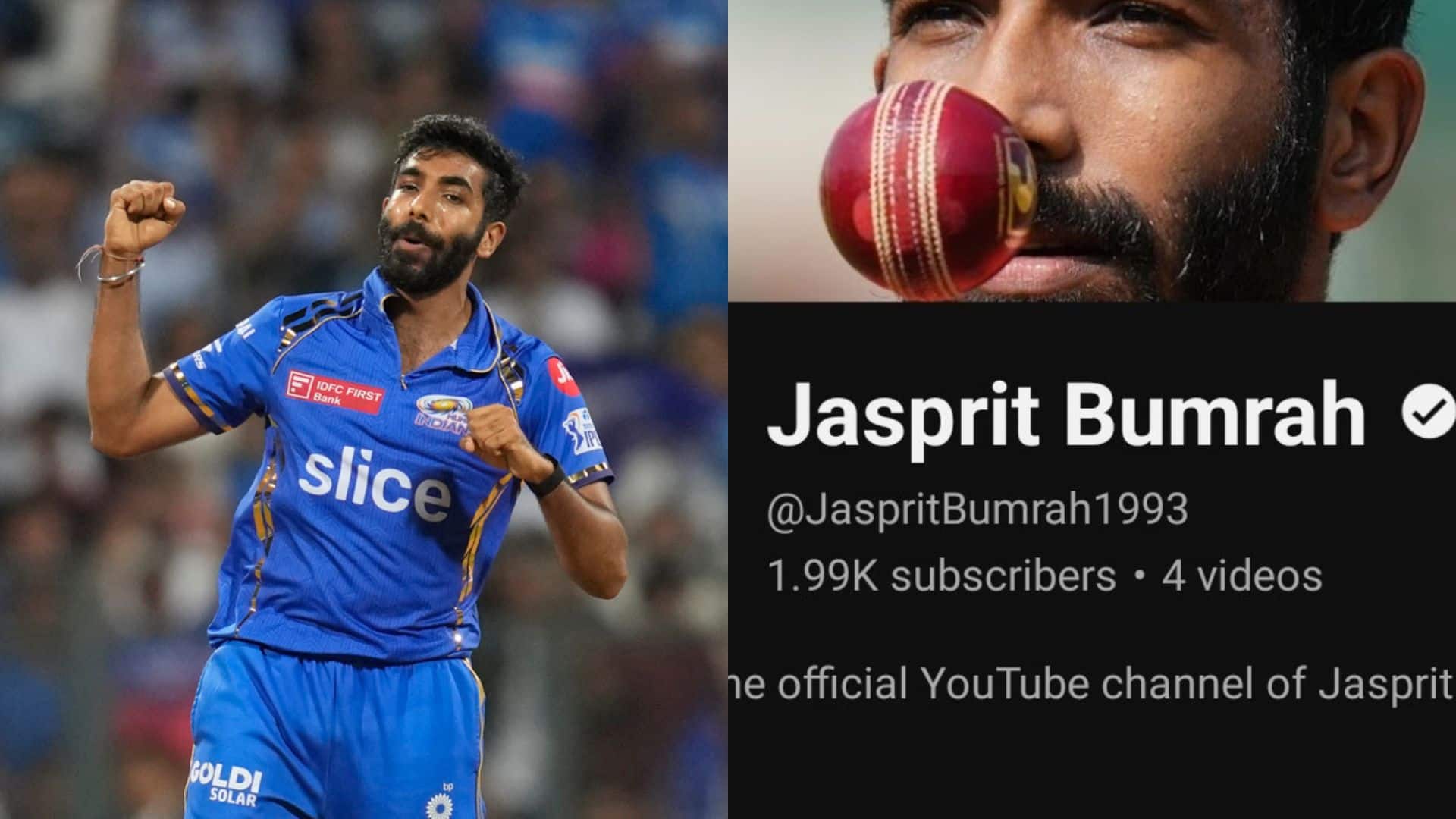 Jasprit Bumrah Launches Personal YouTube Channel Amid MI's Poor IPL 2024 Run