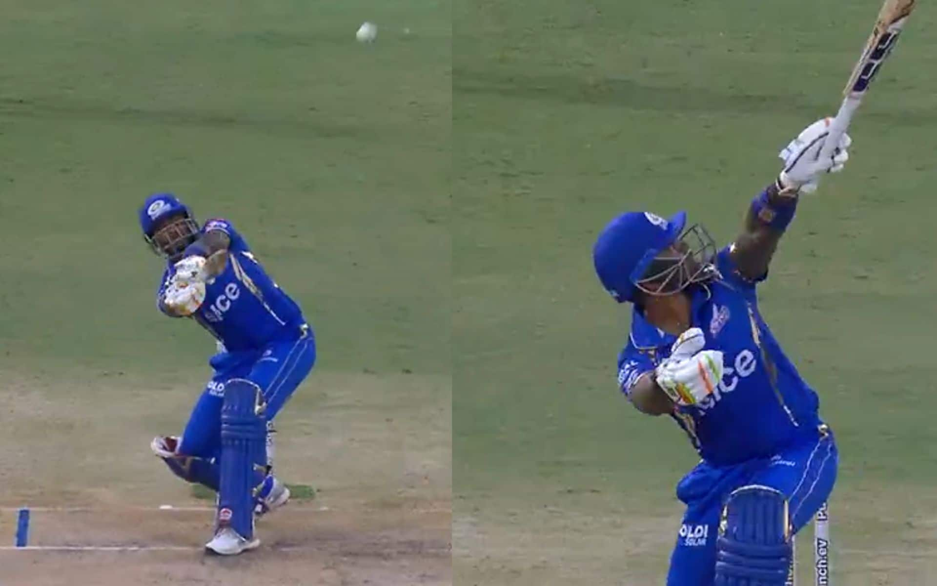 Suryakumar Yadav hitting Supla shot (X.com)