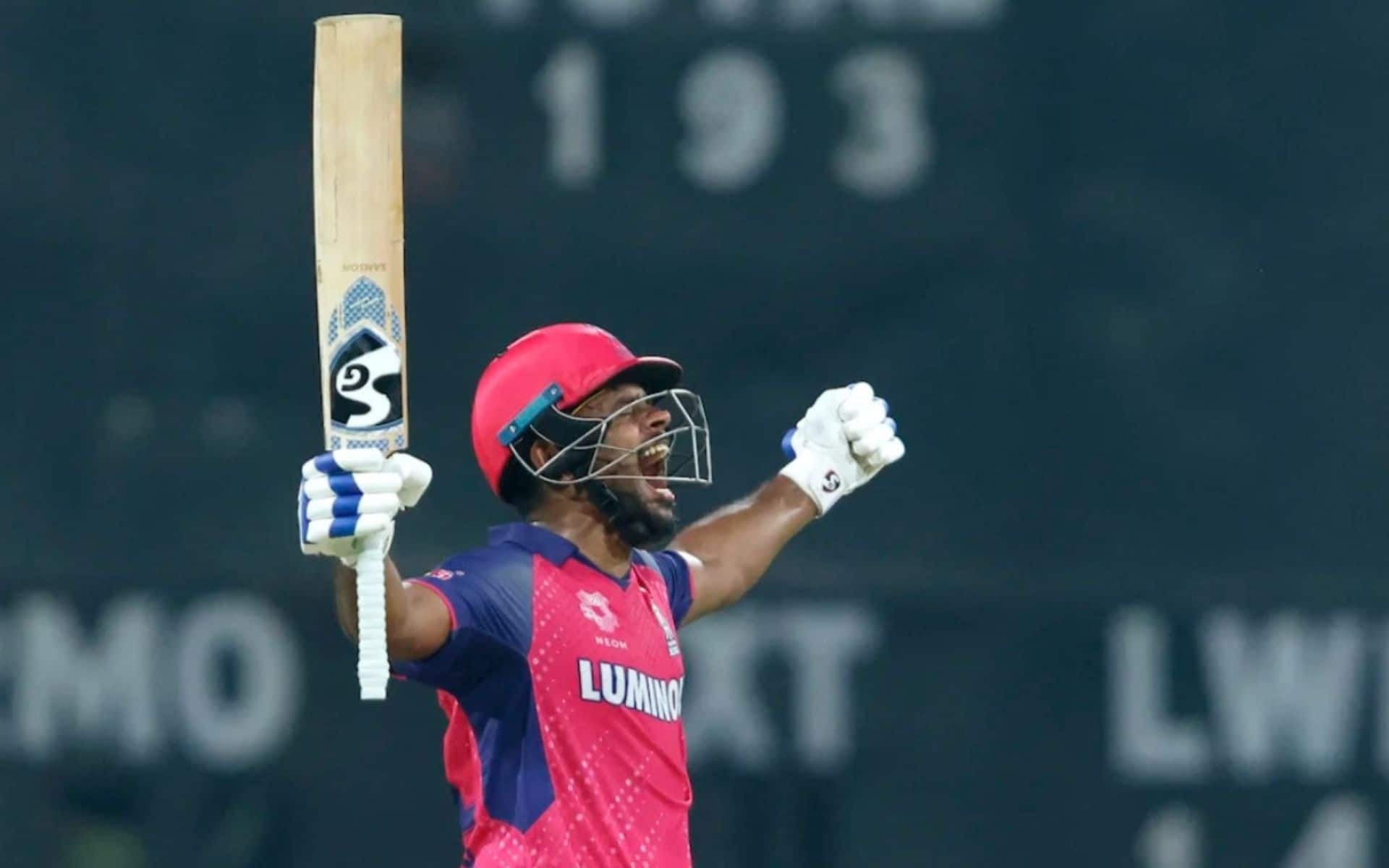 Sanju Samson celebrating Rajasthan Royals' win over LSG (BCCI)