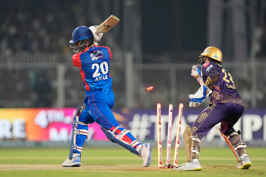 Axar Patel walked back after scoring just 15 runs off 21 balls (AP Photo)
