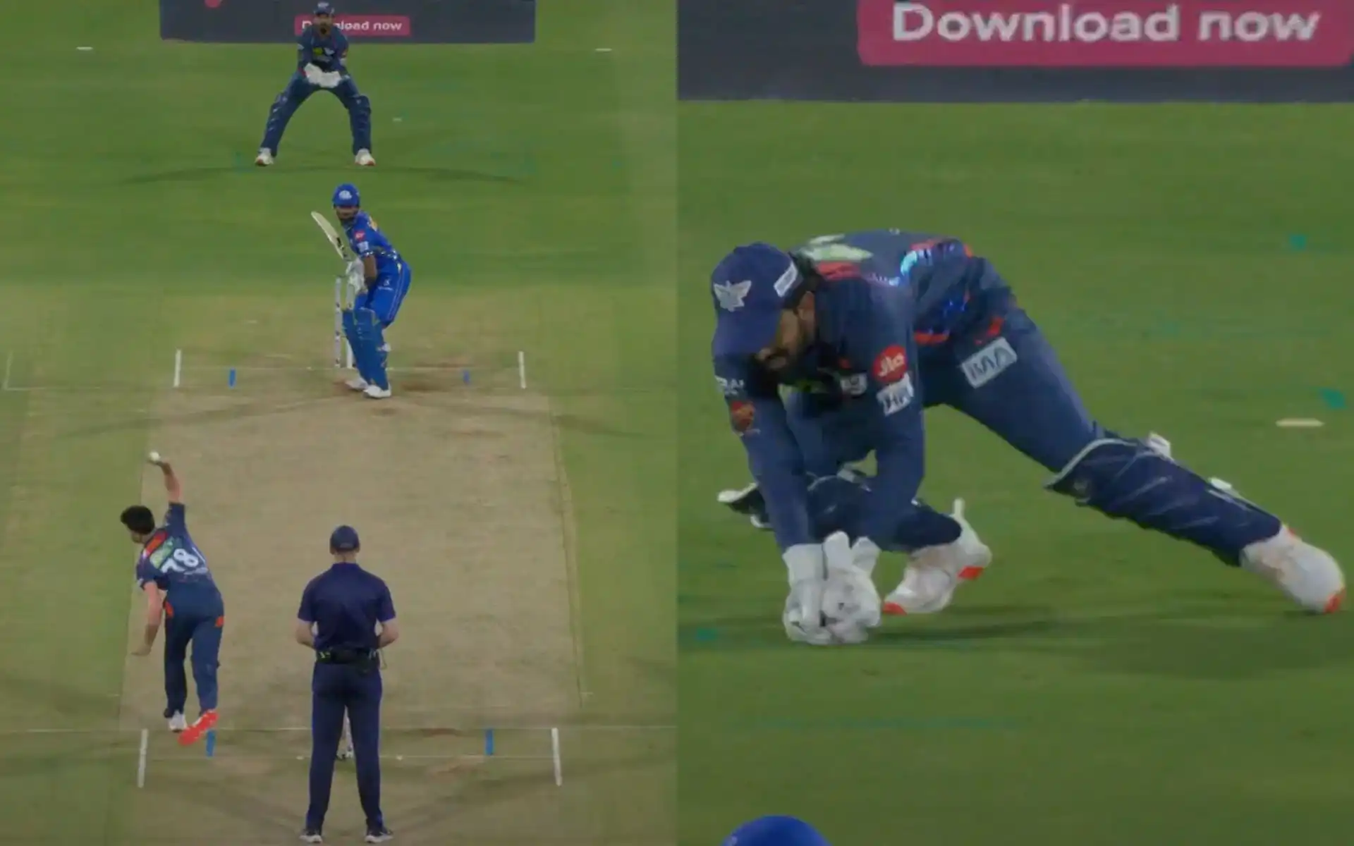 Rahul took an excellent catch off Hardik (X.com)
