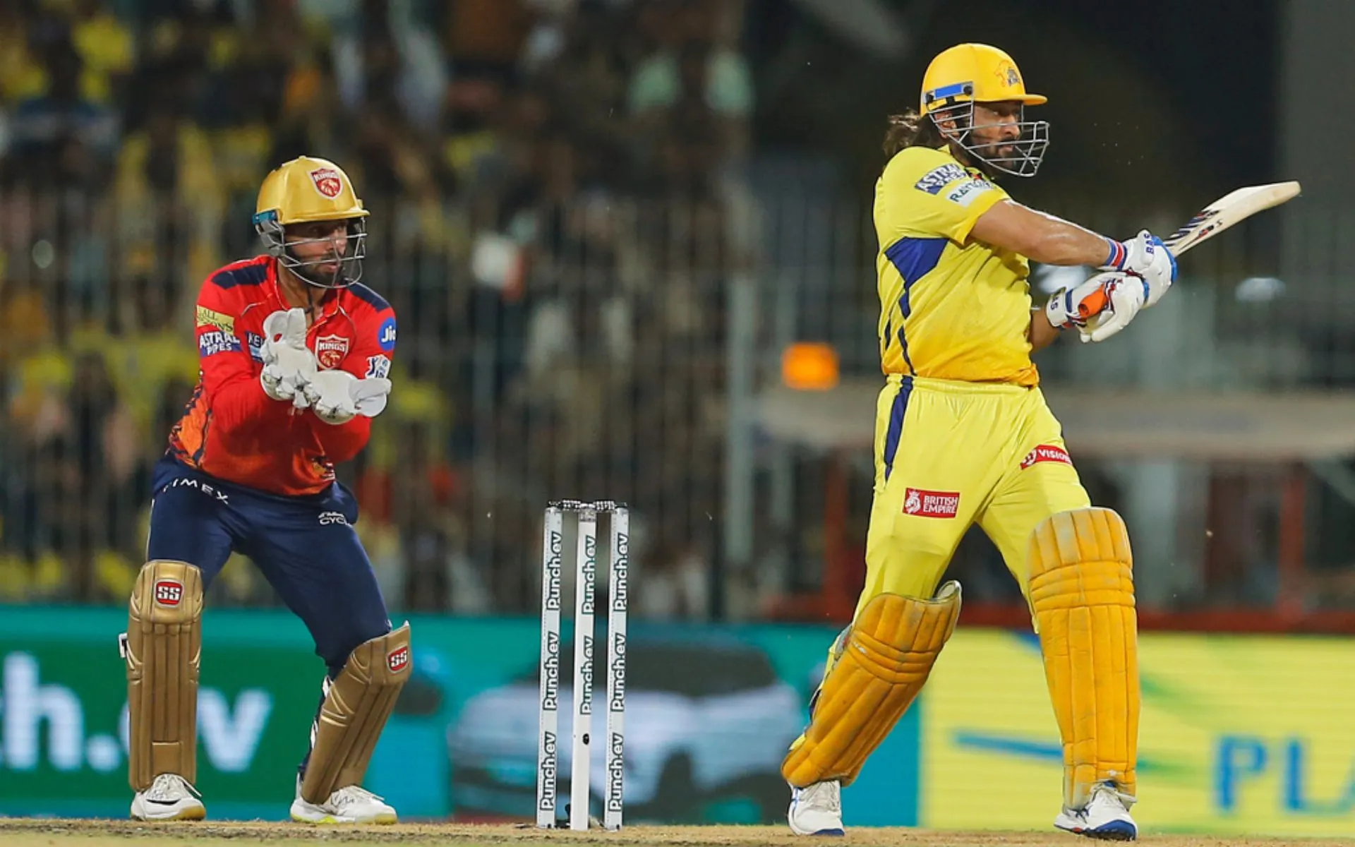 Dhoni struggled against Rahul Chahar (AP)