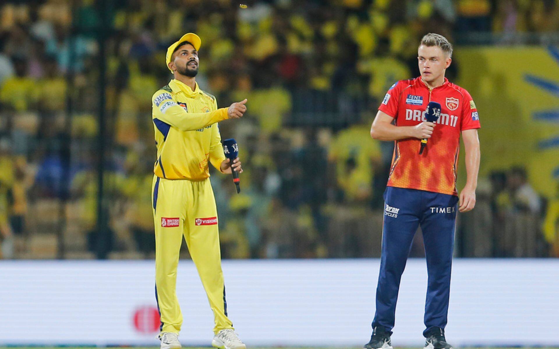 Ruturaj Gaikwad & Sam Curran during toss (AP Photos)