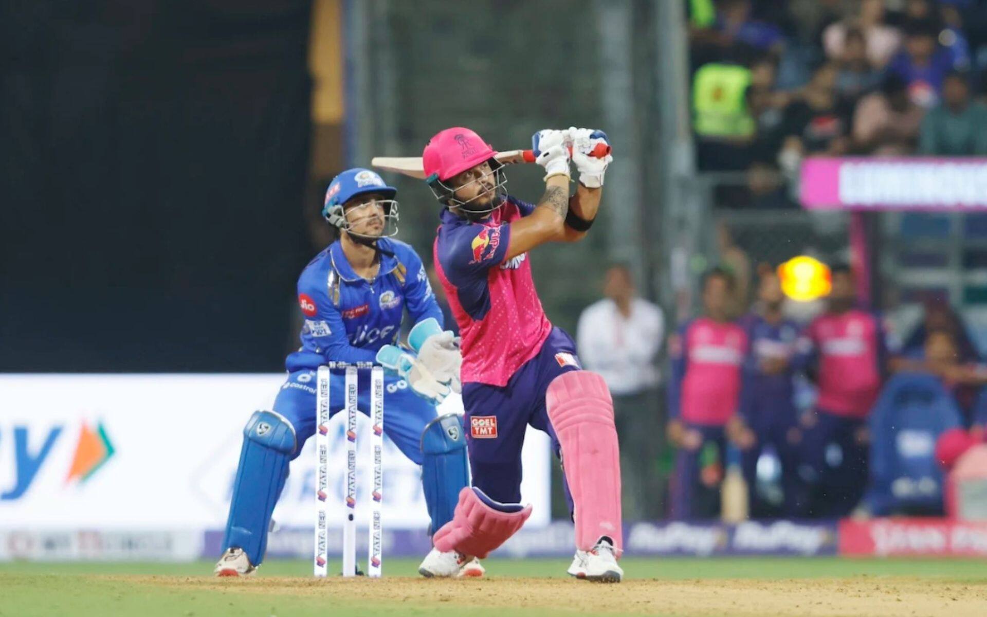 Riyan Parag during his match-winning knock against Mumbai Indians in IPL 2024 (BCCI)