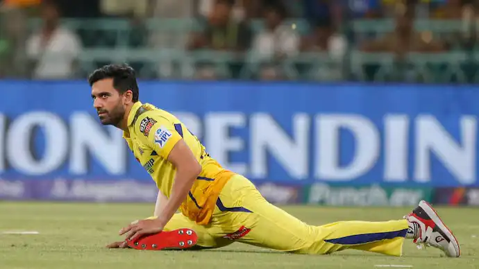 Deepak Chahar limped off the field with a hamstring injury Vs PBKS [AP Photo]