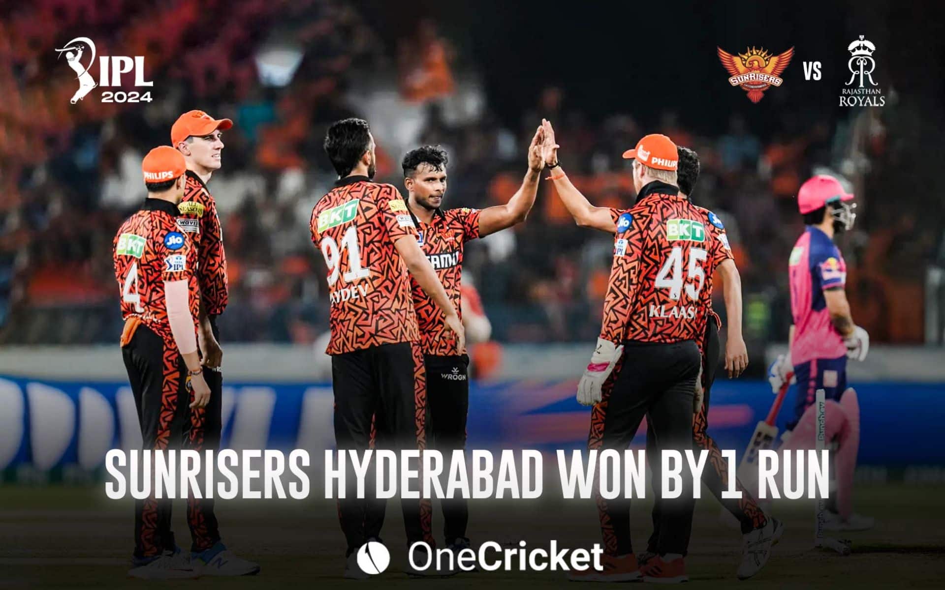 Sunrisers Hyderabad won by 1 run against RR (X.com)
