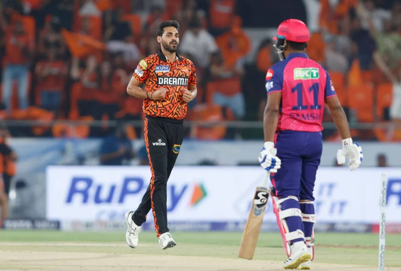 Bhuvneshwar Kumar registered figures of 3/41 in his four overs vs RR (IPLT20.com)