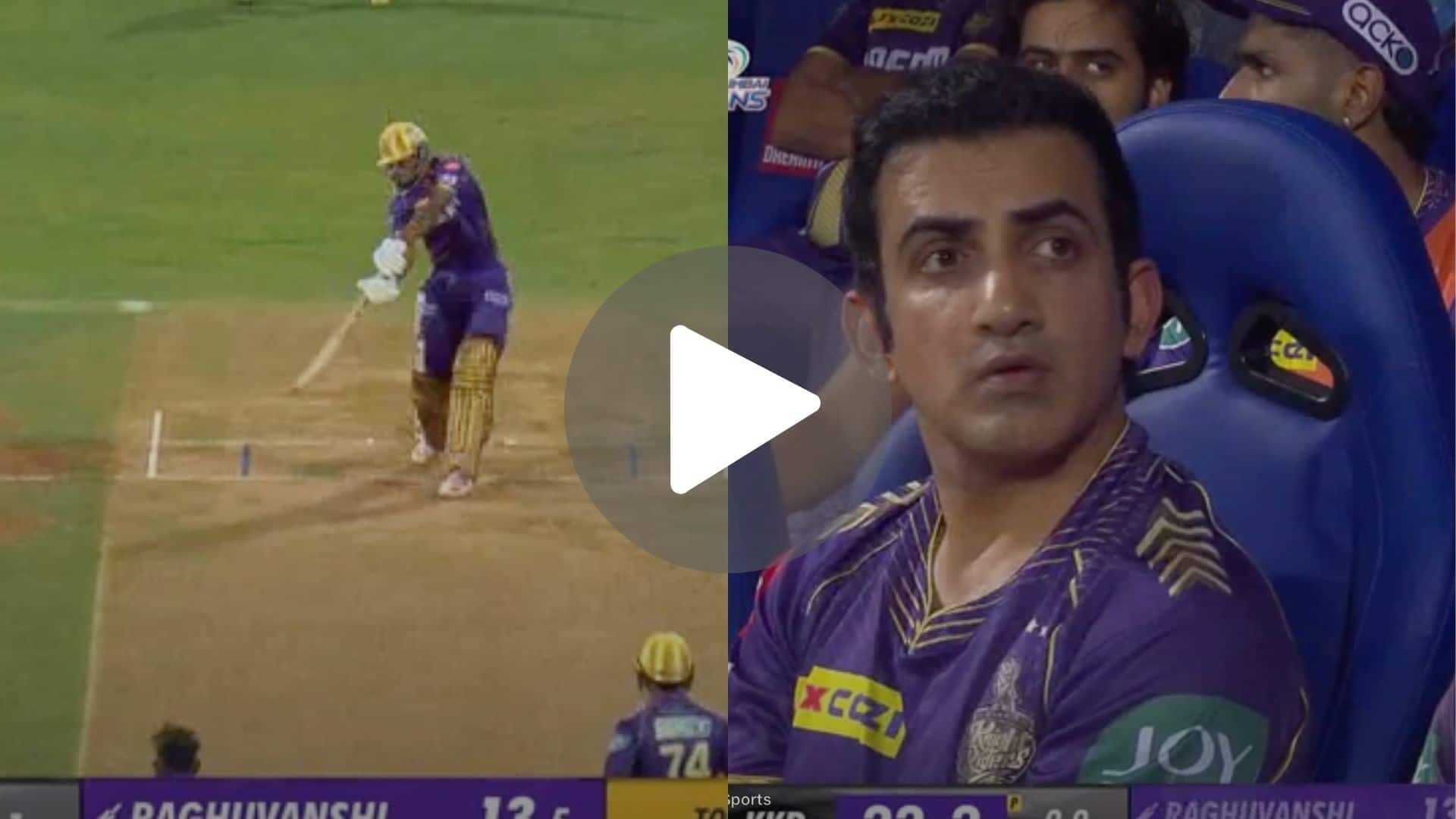 [Watch] Gambhir Fumes In Anger As Raghuvanshi Throws His Wicket Playing A Rash Shot