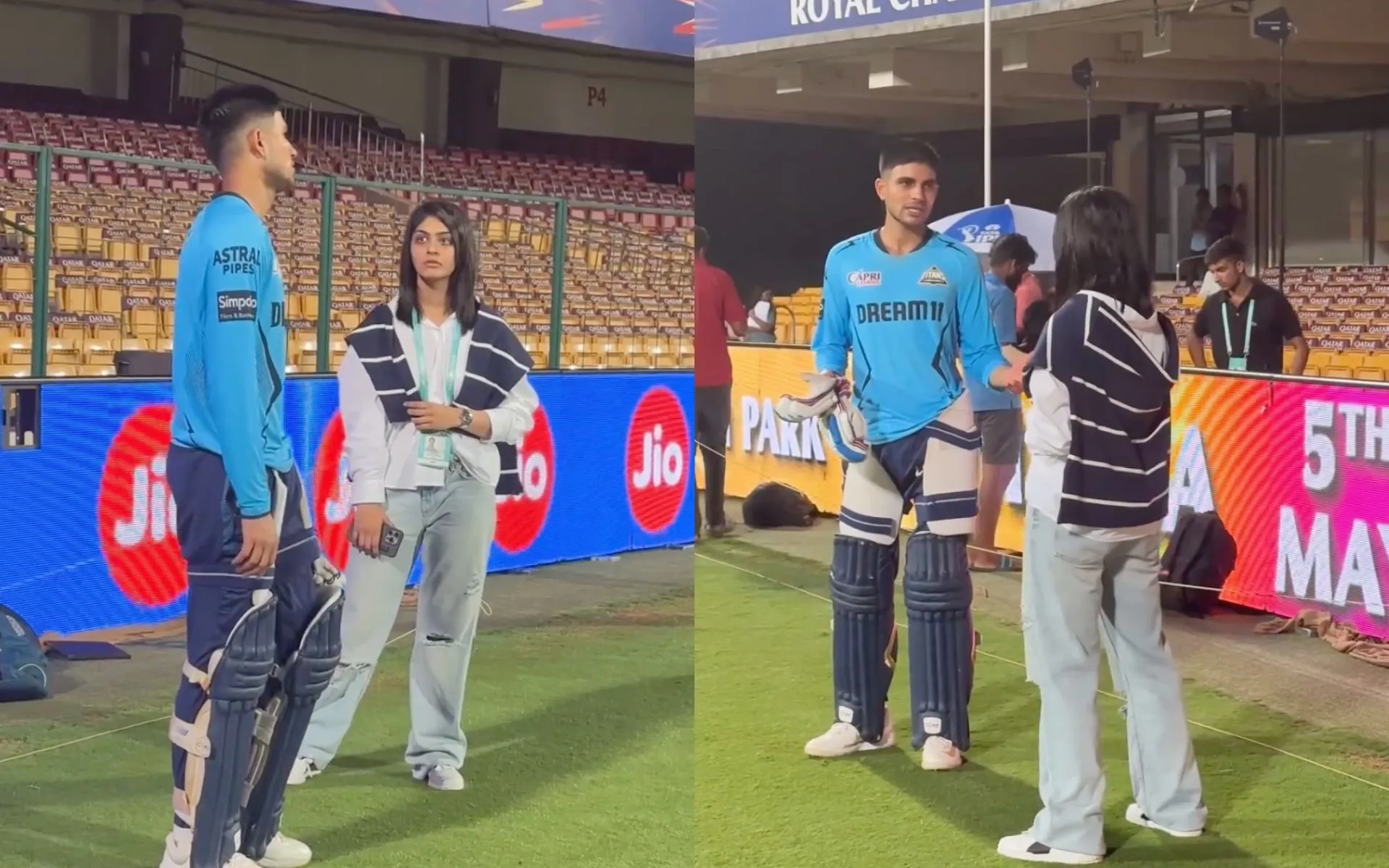 Shubman Gill and Harleen Doel sharing a frame (x.com)
