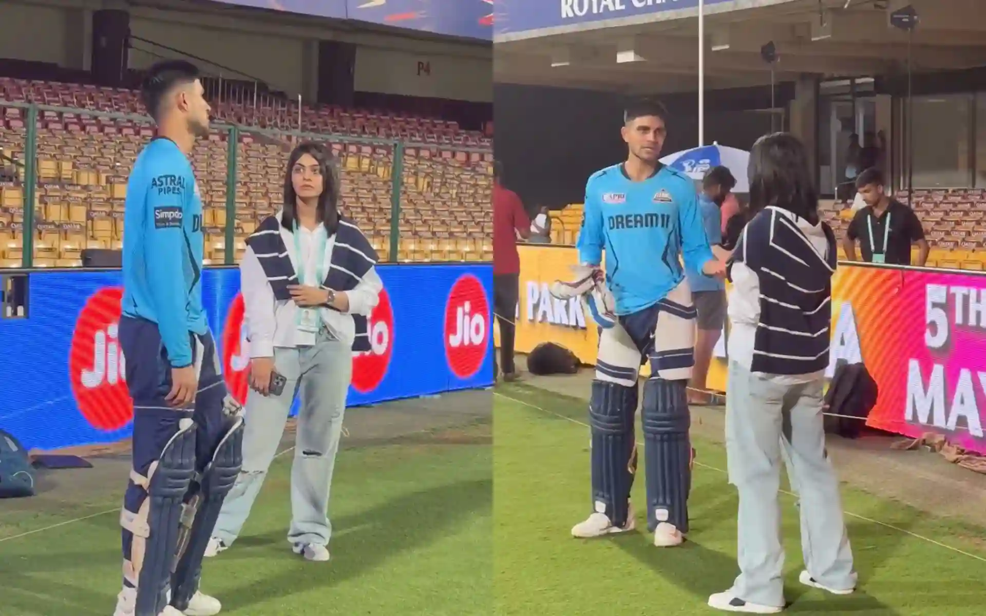 Shubman Gill and Harleen Doel sharing a frame (x.com)