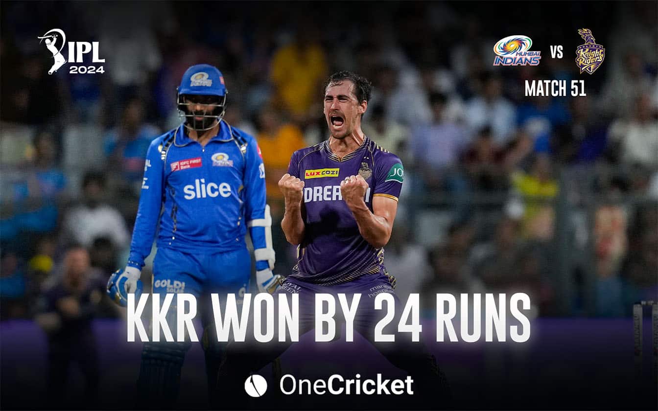 KKR defeat MI by 24 runs (One Cricket)
