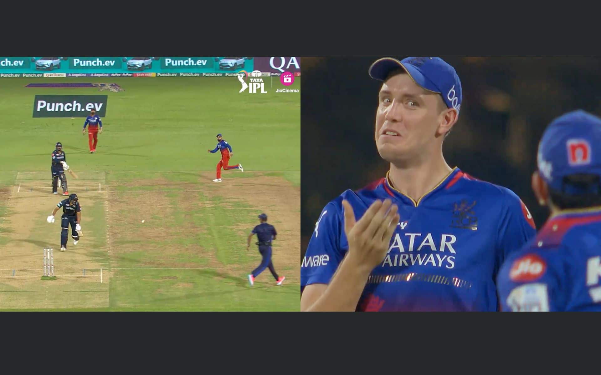 Green's expression after Kohli's run-out (X.com)