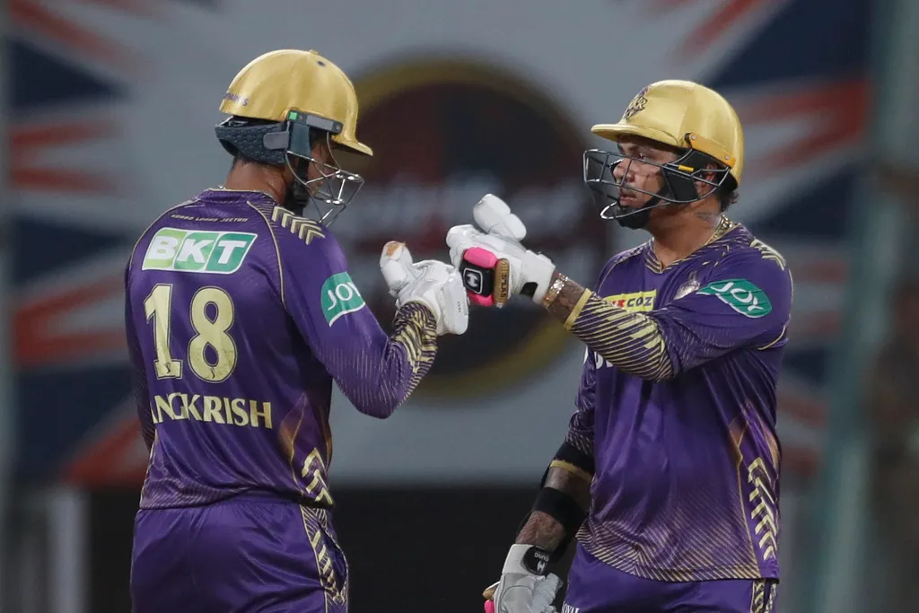Sunil Narine and Angkrish Raghuvanshi (AP Photo)