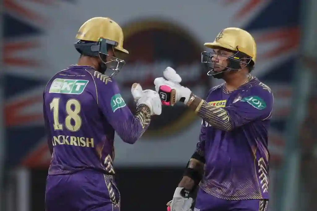 Sunil Narine and Angkrish Raghuvanshi (AP Photo)