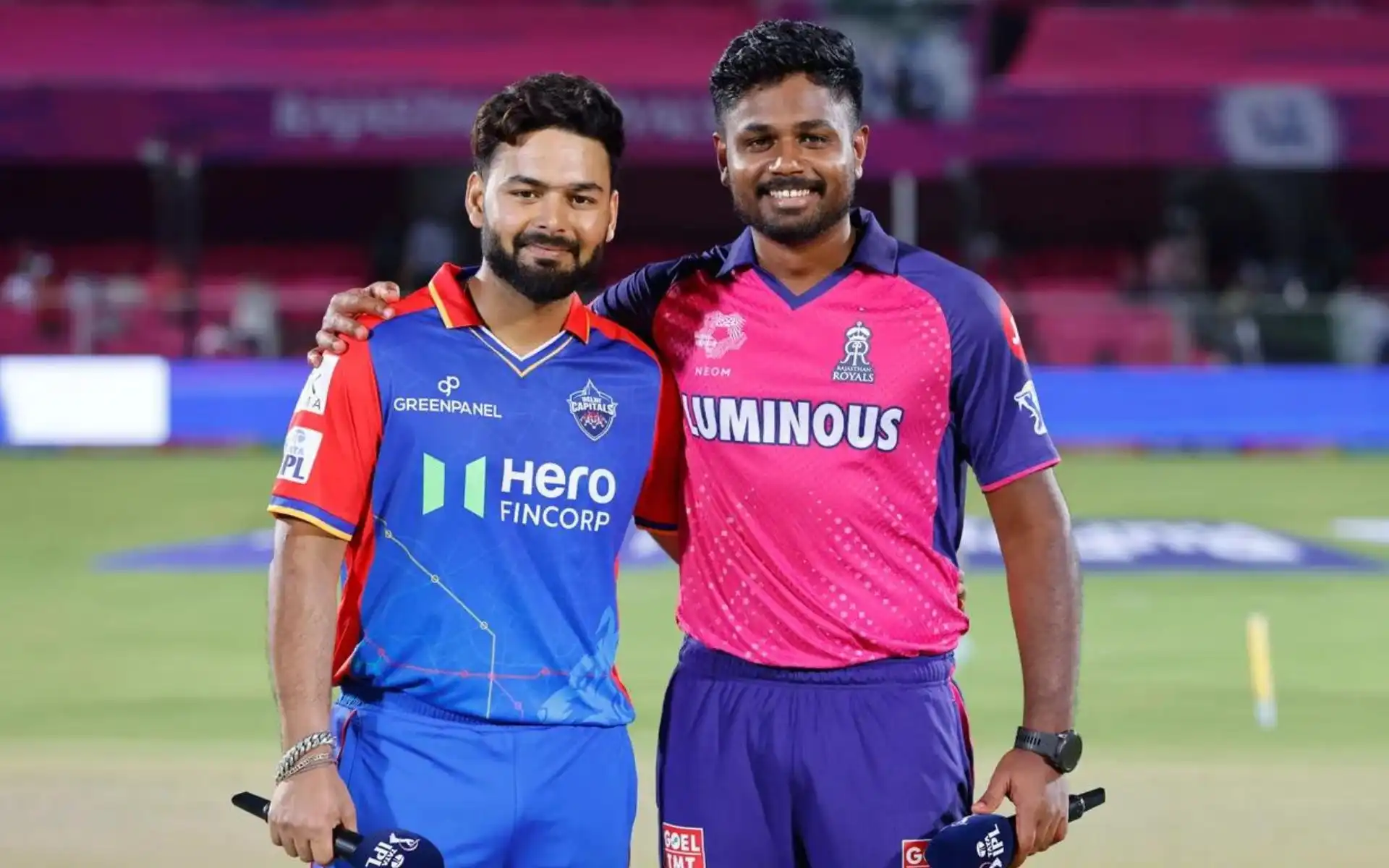 Rishabh Pant and Sanju Samson after toss in IPL 2024 [iplt20.com]