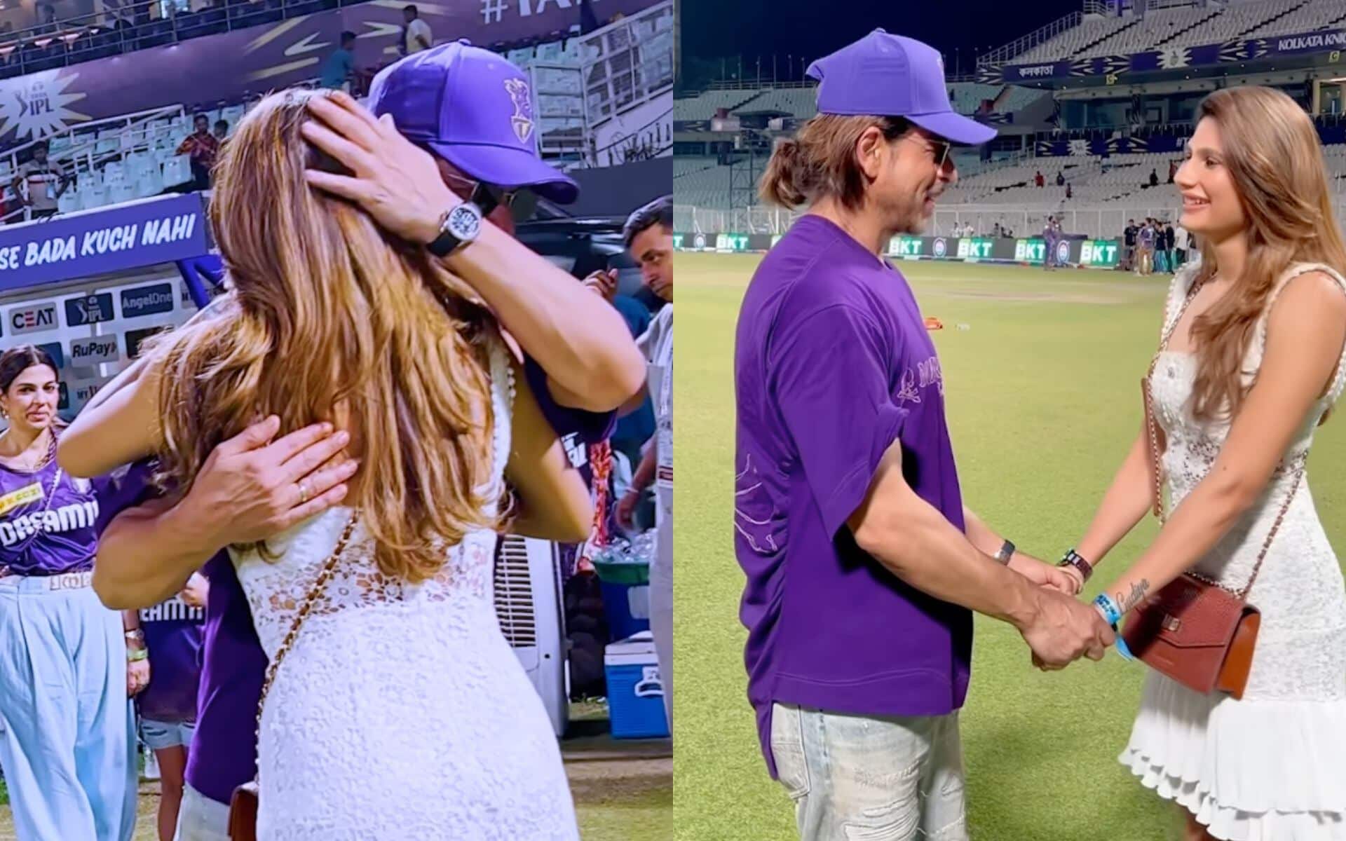 Prithvi Shaw’s Girlfriend interacting with KKR owner Shah Rukh Khan (X.com)