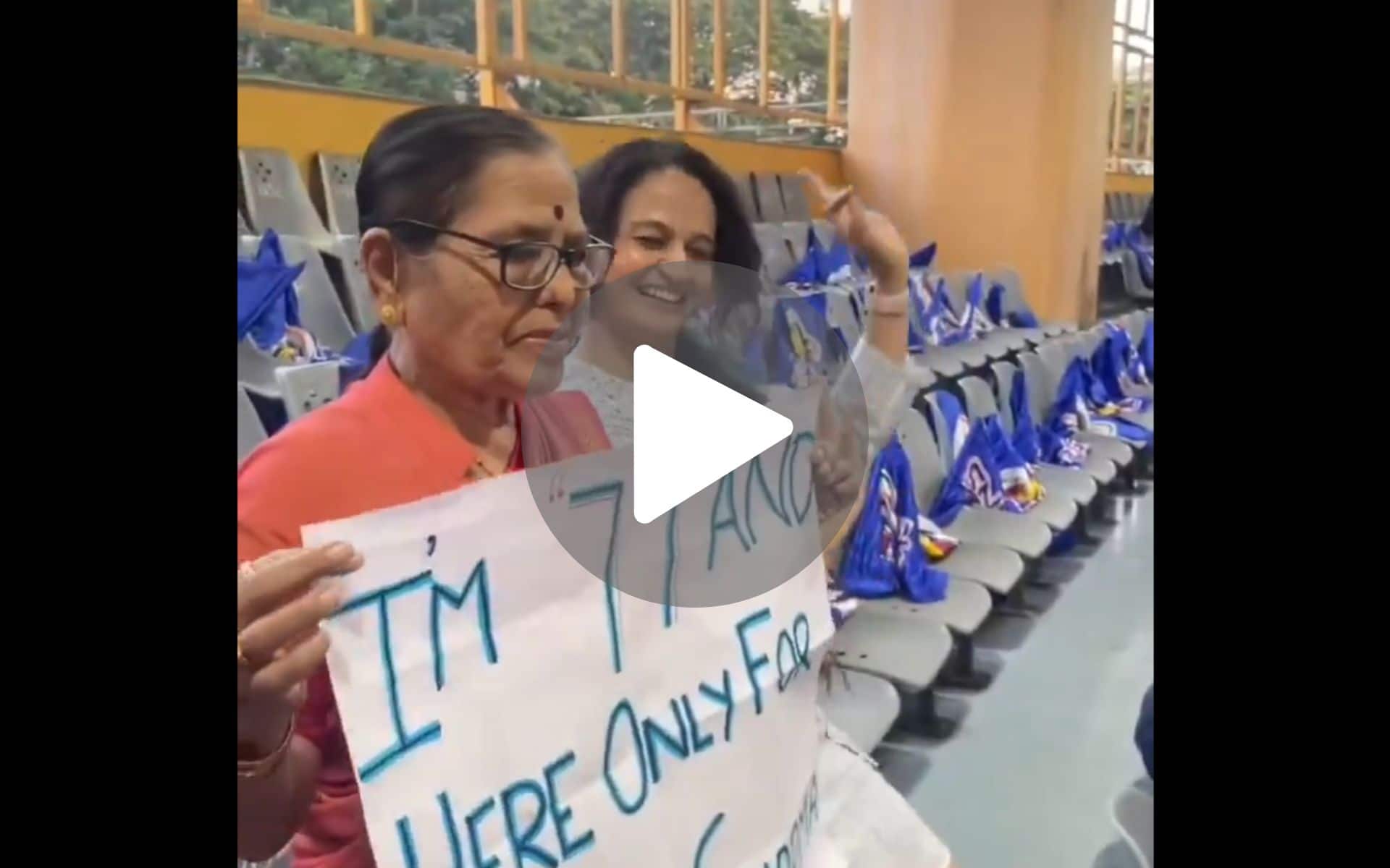[Watch] 77-Year-Old Rohit Sharma Fan Enthusiastically Shows Up At MI Game
