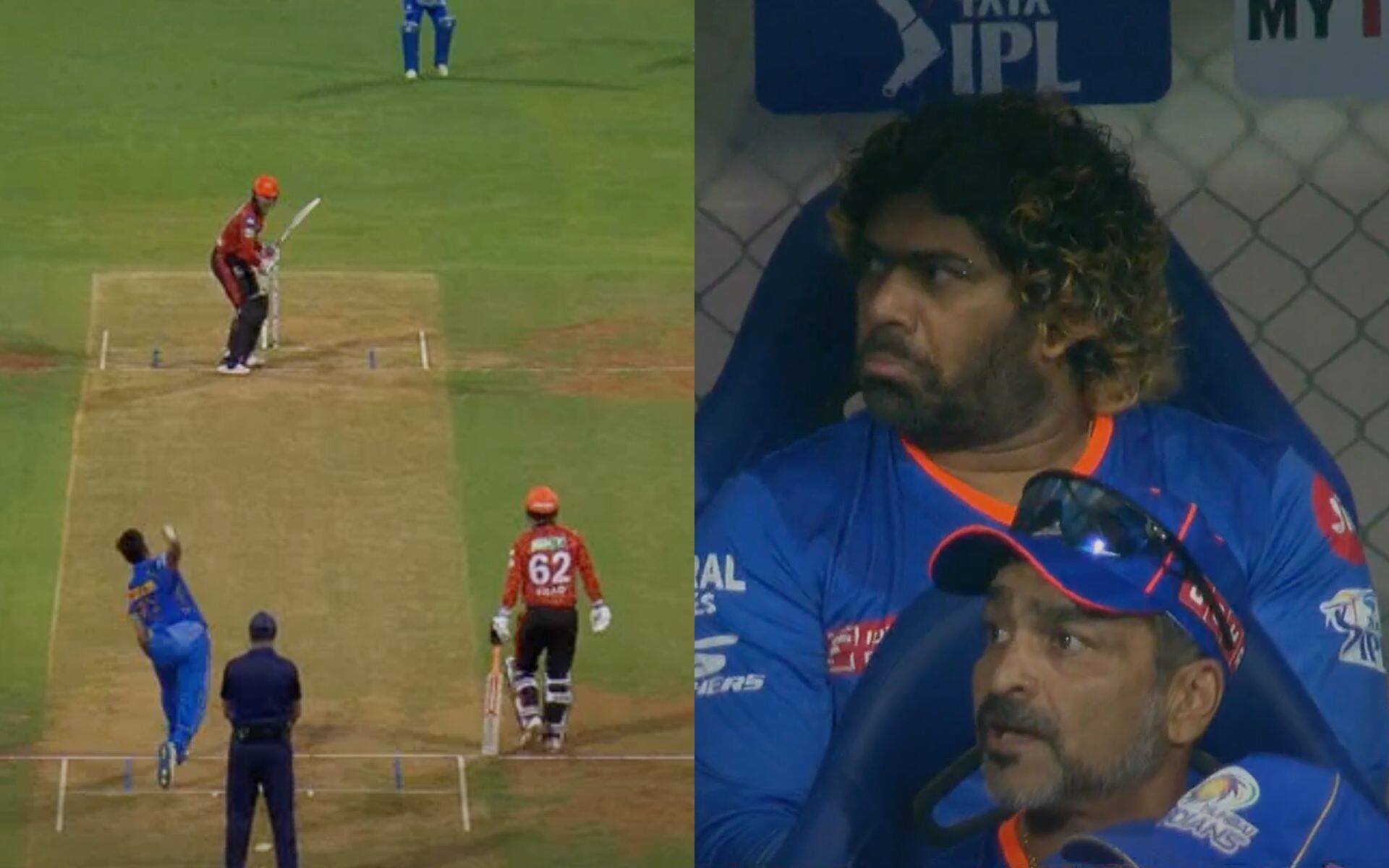 Malinga's reaction to Abhishek Sharma (X.com)