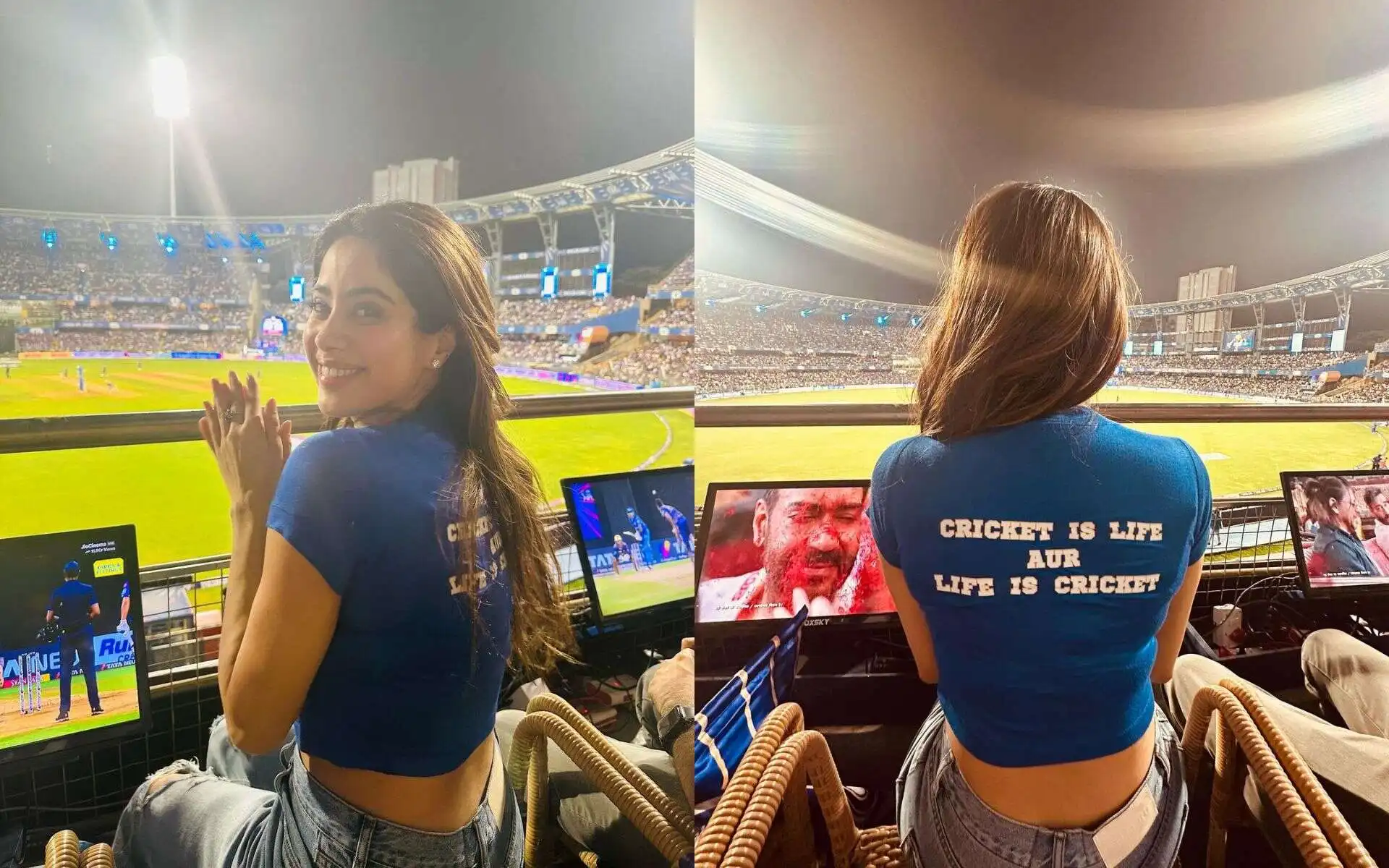 Janhvi Kapoor at Wankhede for watch MI-KKR Match [Instagram]