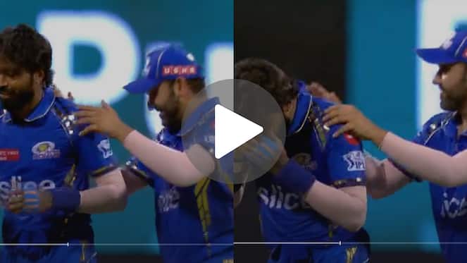 [Watch] Rohit Gives Hardik 'A Pat On Back' As SKY's Stunning Catch Sends Shahbaz Packing