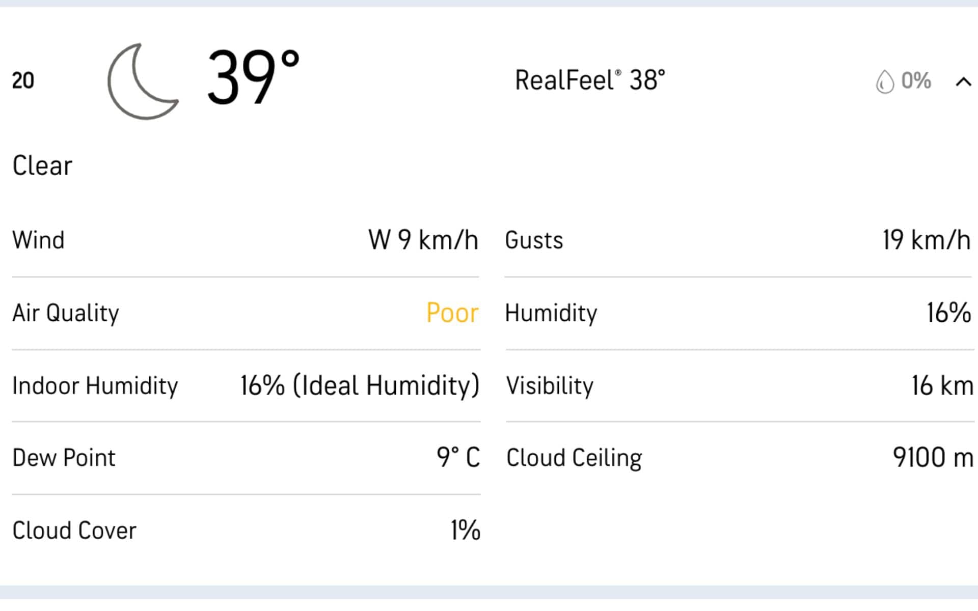 Weather Report for DC Vs RR IPL 2024 Match (Accuweather.com)