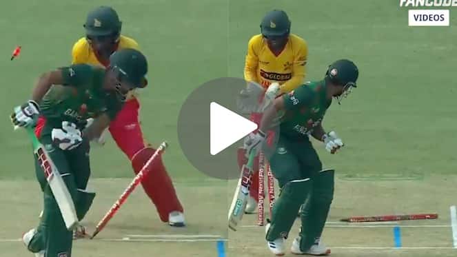 [Watch] Najmul Shanto Loses Battle Of Captains As Raza Uproots His Off Stump With A Ripper