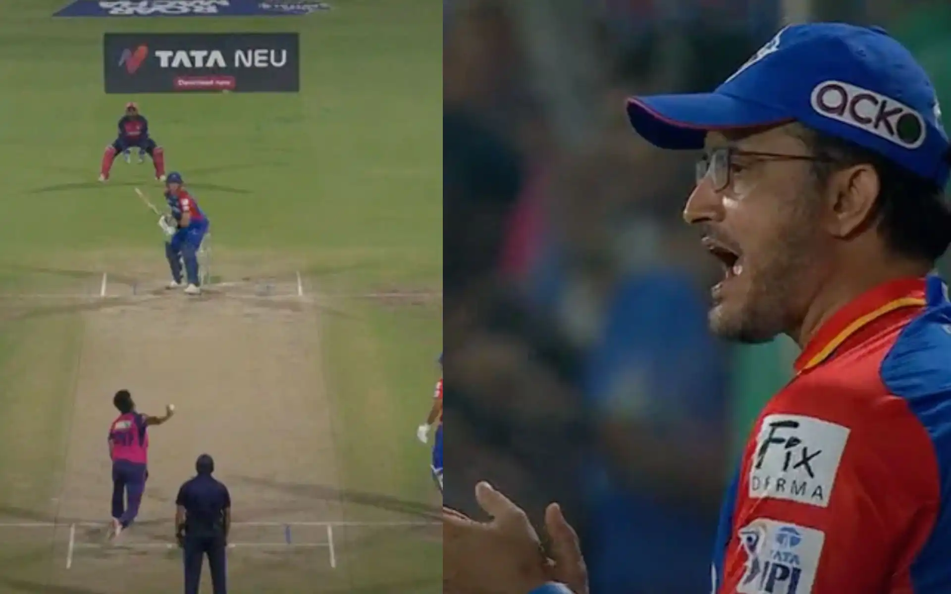 Sourav Ganguly cheering for Stubbs (X.com)