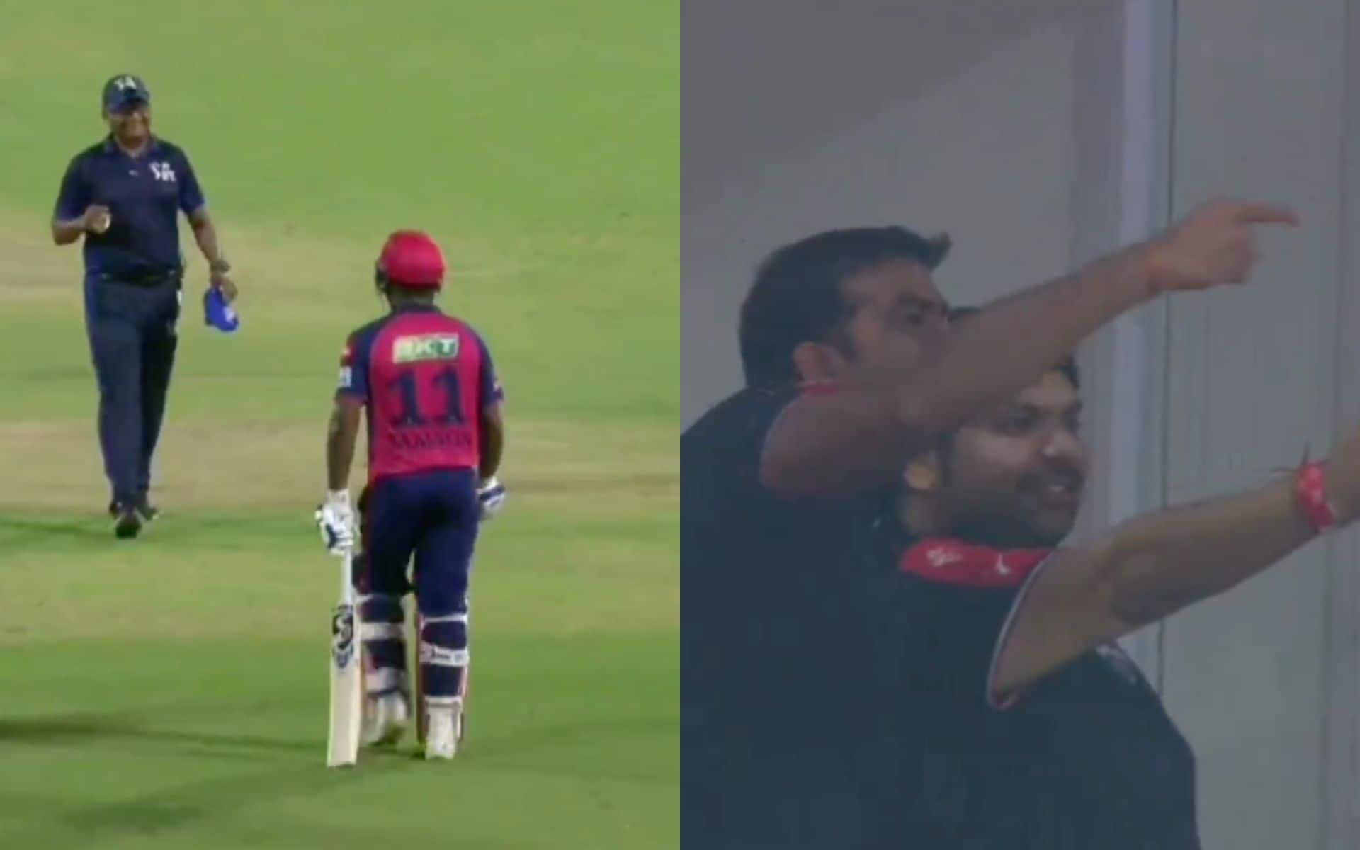 Parth Jindal's reaction to Samson's wicket (X.com)