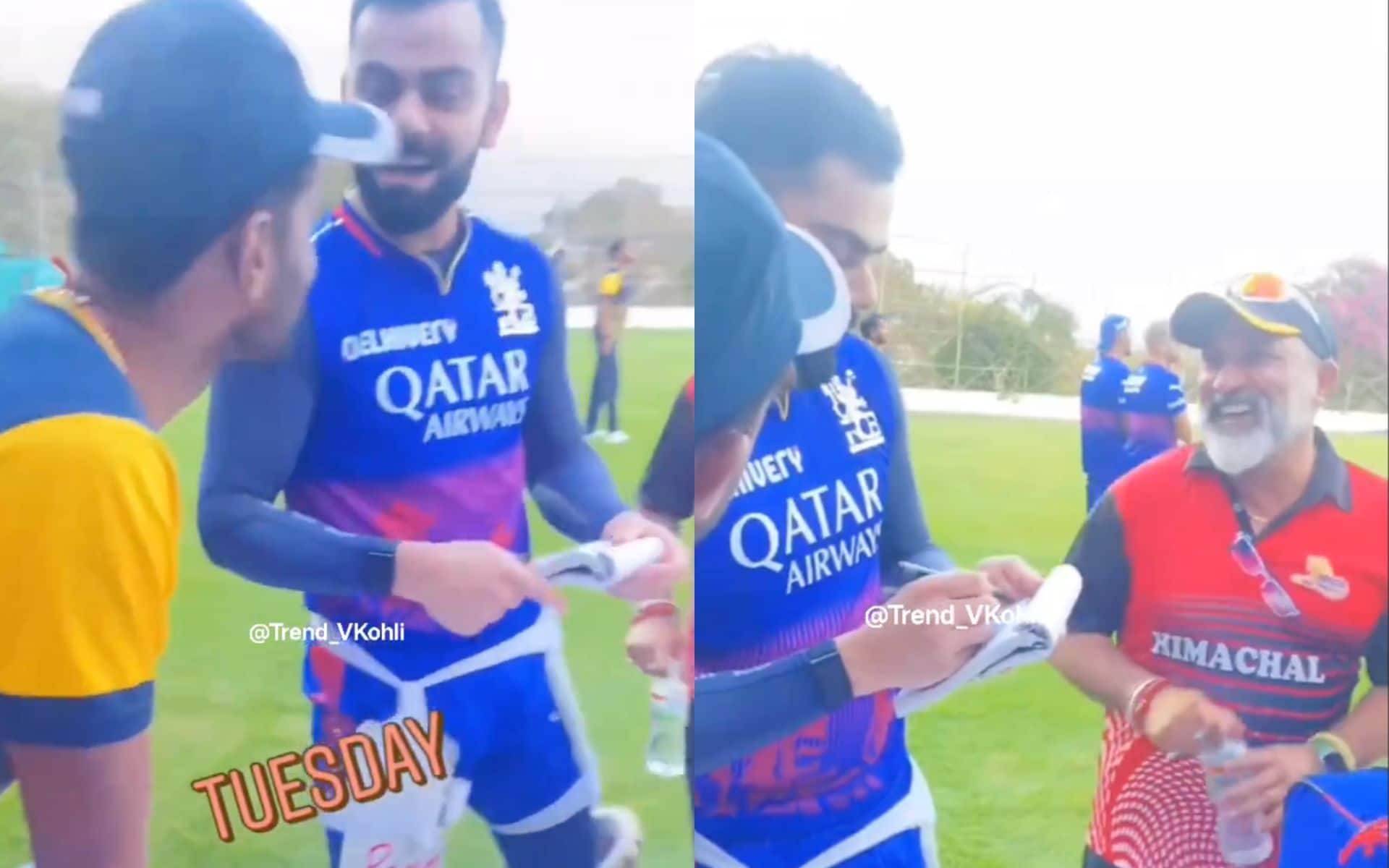 Virat Kohli giving autographs to fans (X.com)