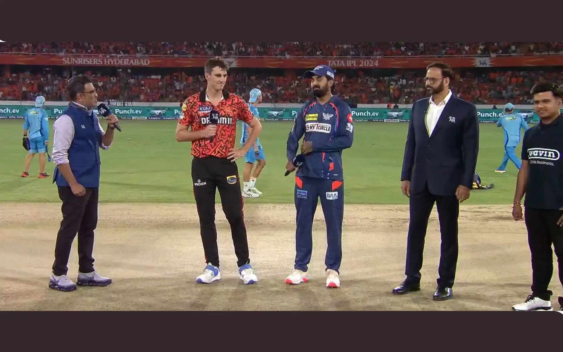 Pat Cummins and KL Rahul during the toss time (X.com)