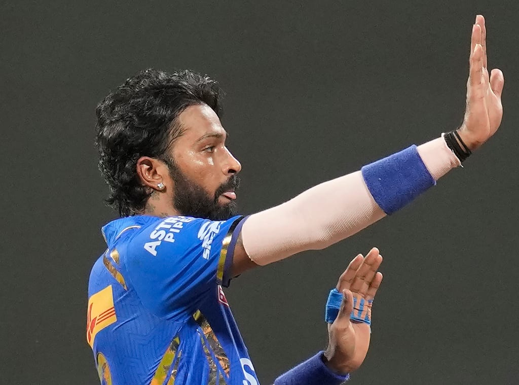 Hardik Pandya in action for MI [AP]