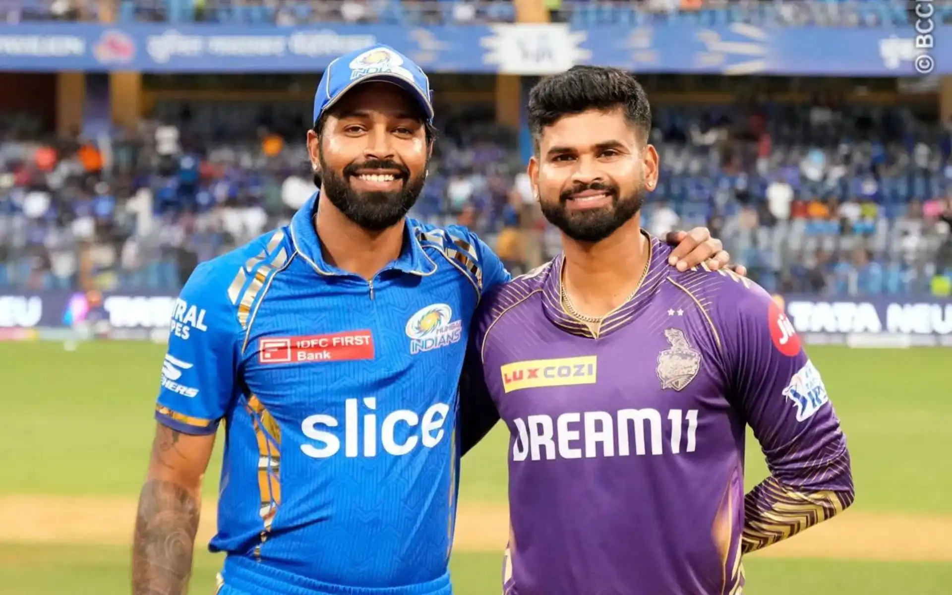 Hardik Pandya and Shreyas Iyer during toss in IPL 2024 [iplt20.com]
