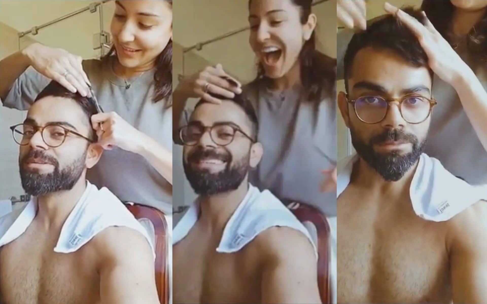 2020 - Virat Kohli got his hair cut by his wife Anushka Sharma [IG]